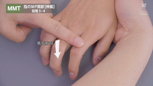 MMT 指の中手指節(MP)関節 伸展 ｜ Medical*Online Video
